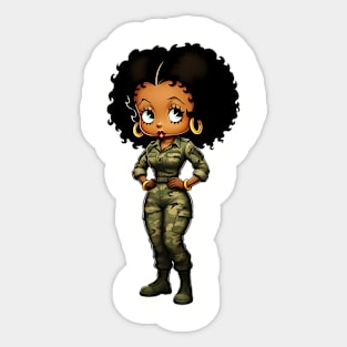 Betty Boop Military Uniform Sticker